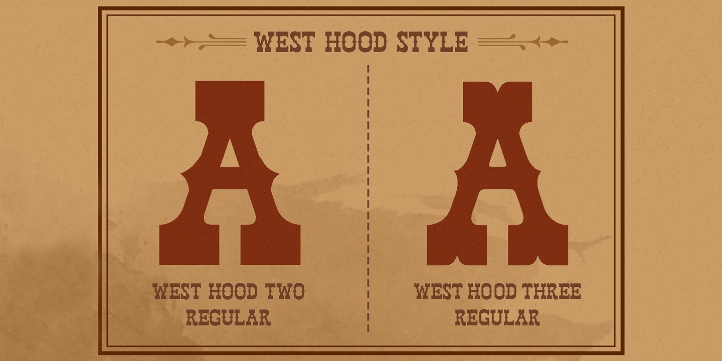 Пример шрифта West Hood Shadow